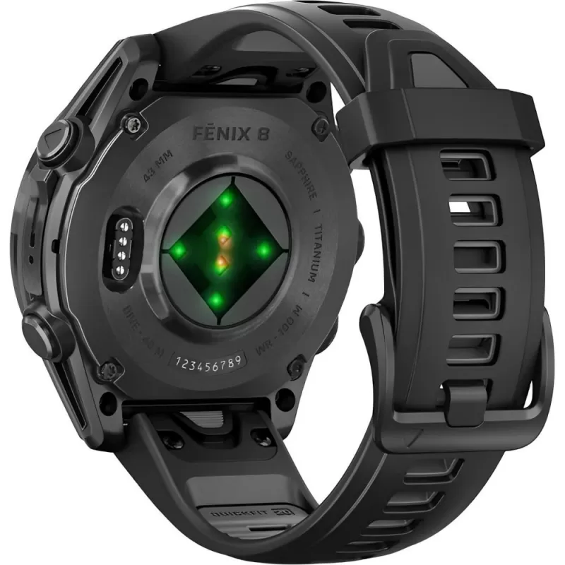 Reloj GPS Garmin Fenix 8 43mm AMOLED Sapphire - Titanium Black/Gray (010-02903-20)