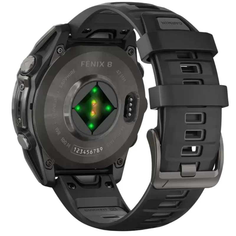 Reloj GPS Garmin Fēnix 8 47mm AMOLED Sapphire - Carbon Gray DLC Titanium/Black Pebble Gray (010-02904-20)