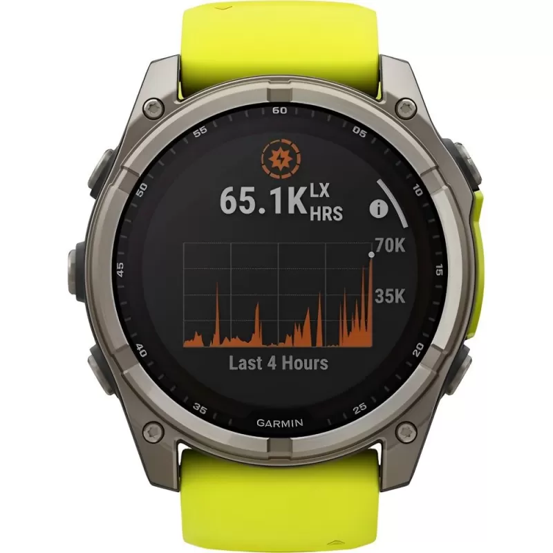 Reloj GPS Garmin Fenix 8 51mm Solar Sapphire 010-02907-20 - Titanium/Graphite Yellow