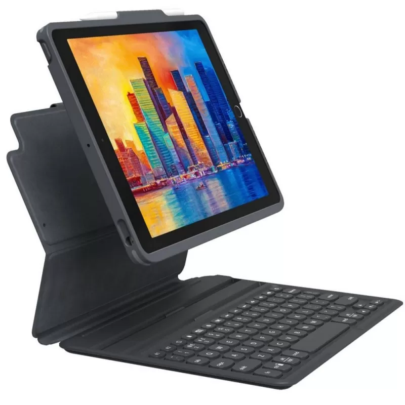 Teclado Wireless Zagg Pro Keys con Capa Desmontable para iPad 10.2"  9th|8th|7th Gen - Black/Gray