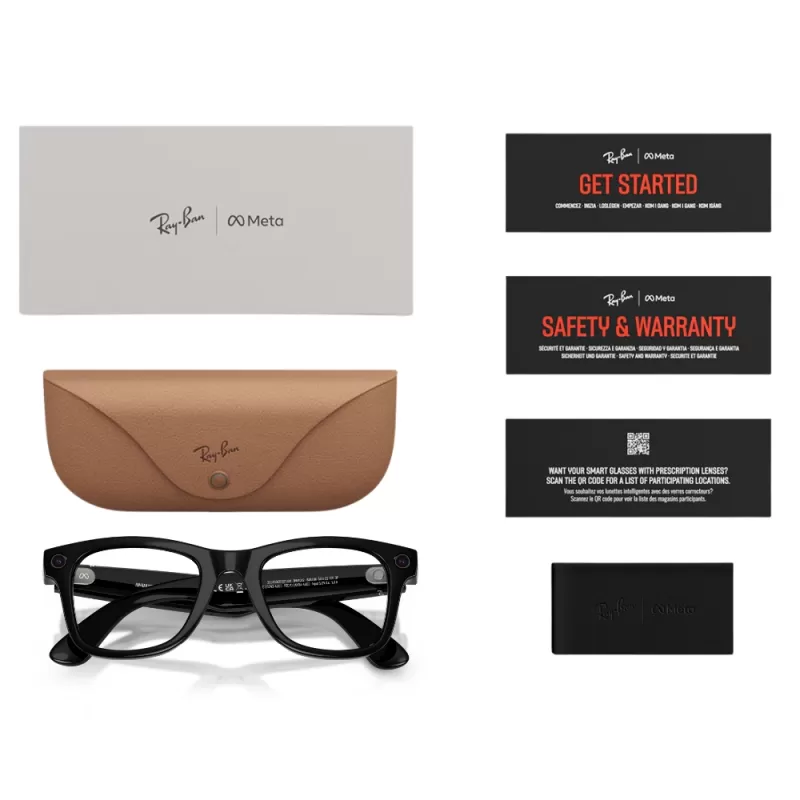 Lentes de Sol Ray-Ban Meta Wayfarer (Gen 2) RW4012 - Shiny Black/Transitions Graphite Green