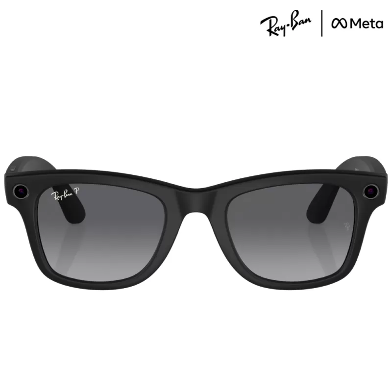Lente de Sol Smart Ray-Ban Meta Wayfarer RW4006 - Matte Black/Polar Gradient Graphite
