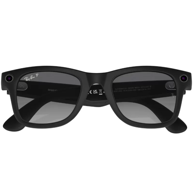 Lente de Sol Smart Ray-Ban Meta Wayfarer RW4006 - Matte Black/Polar Gradient Graphite