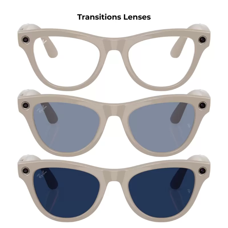 Lentes de Sol Ray-Ban Meta Skyler (Gen 2) RW4014 - Shiny Chalky Gray/Transitions Sapphire