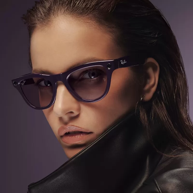 Lentes de Sol Ray-Ban Meta Skyler (Gen 2) RW4014 - Shiny Mystic Violet/Transitions Amethyst