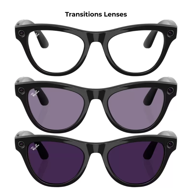 Lentes de Sol Ray-Ban Meta Skyler (Gen 2) RW4014 - Shiny Black/Transitions Amethyst