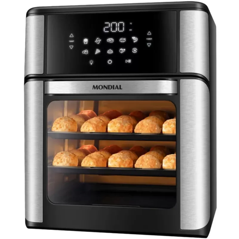 Air Fryer/Horno Mondial Oven AFON-12L-BI 12L 2200W 220V - Black/Inox