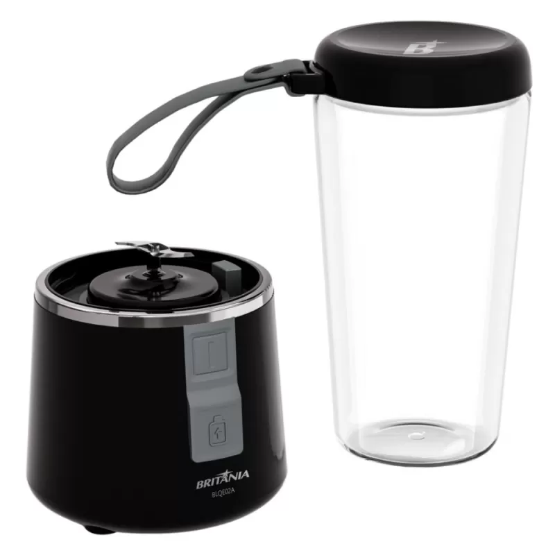 Licuadora Portátil Britania BLQE02A 300ML USB-C - Black