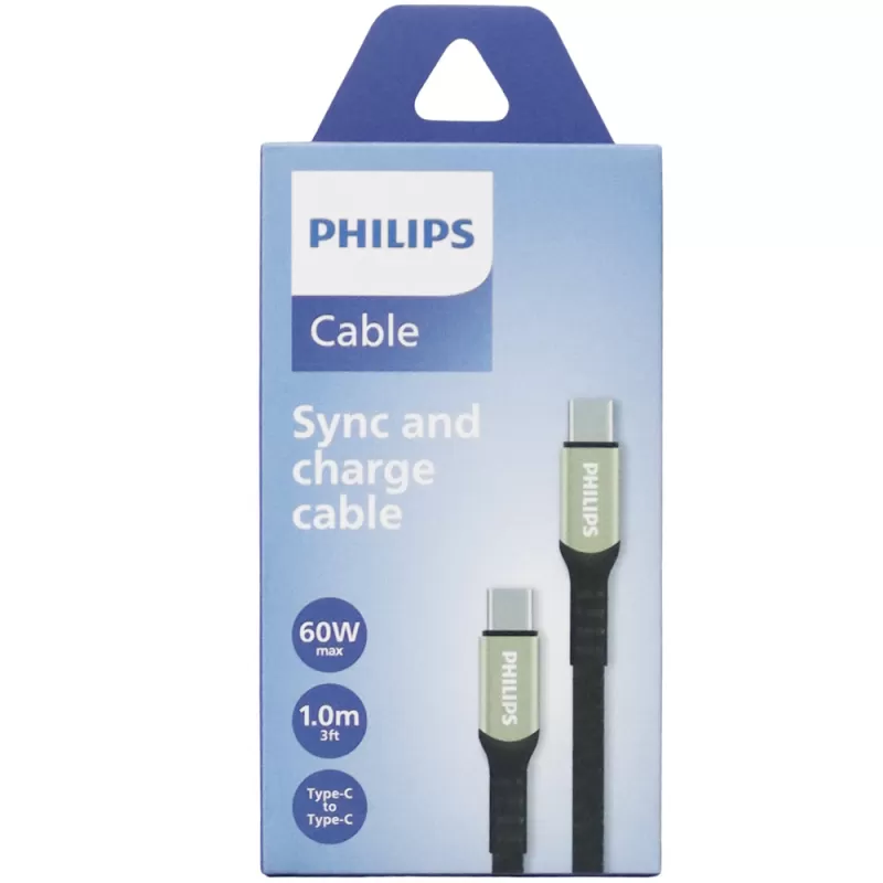 Cable Philips DLC5001CB/70 USB-C | USB-C - Black (1 metro)