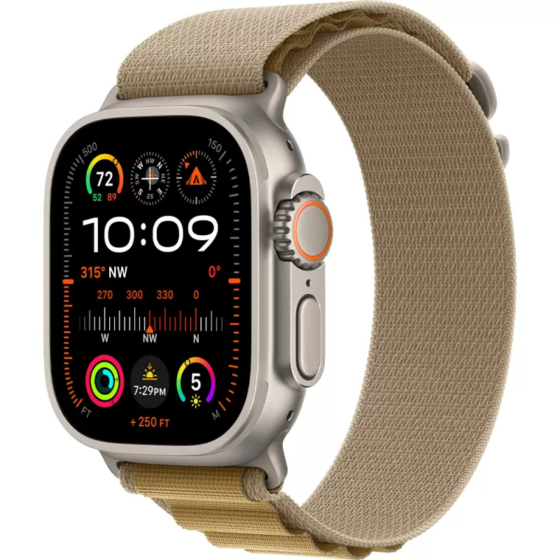Apple Watch Ultra 2 MX4H3BE/A 49mm (GPS + Celular) - Natural Titanium/Tan Alpine Loop Apple Watch Ultra 2 MX4H3BE/A 49mm (GPS + Celular) - Natural Titanium/Tan Alpine Loop