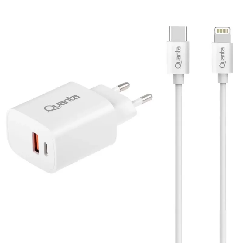 Adaptador Quanta QTCACR2 USB-A/USB-C 20W + Cable U...