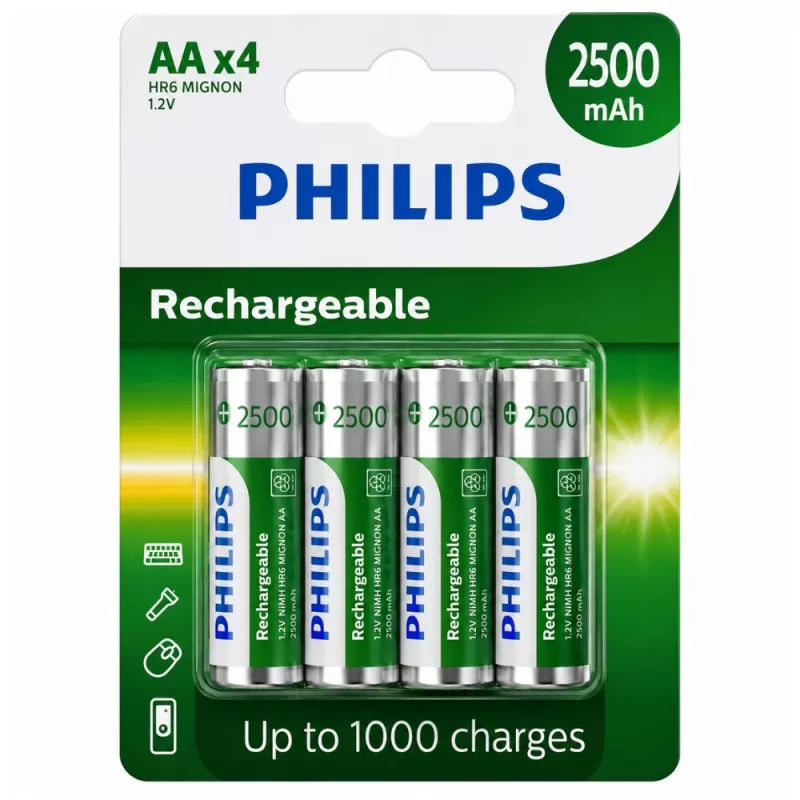 Pilas AA Recargables Philips R6B4RTU25/97 2500mAh ...