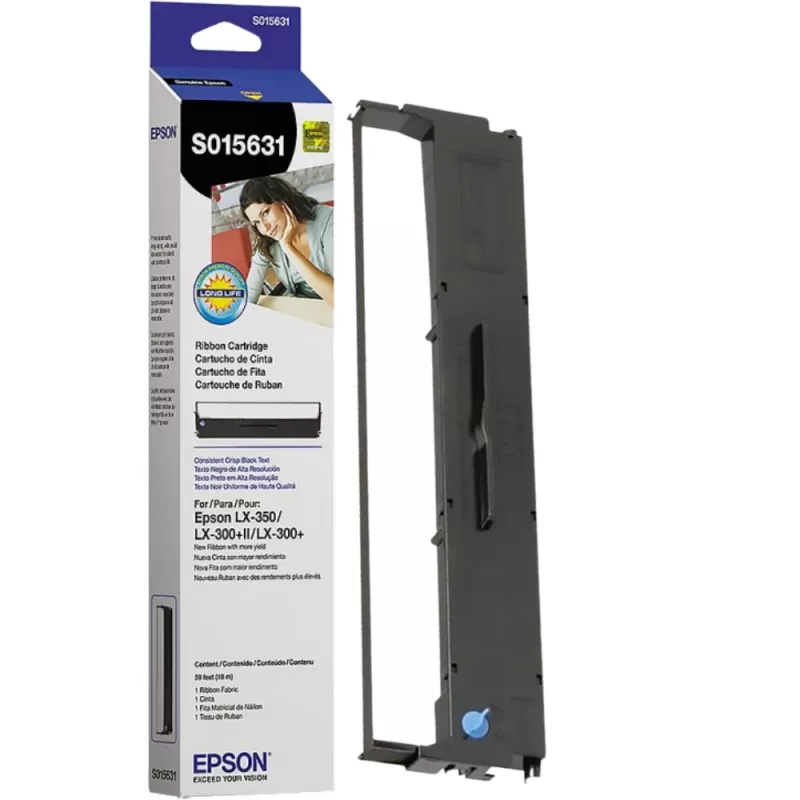 Cinta Epson S015631 LX350/LX300+II/LX300+ - Negro