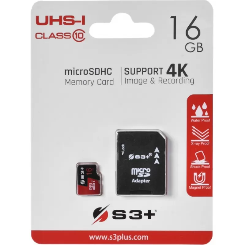 Memoria Micro SD S3+ S3SDC10U1/16GB-R 16GB UHS-I Class 10