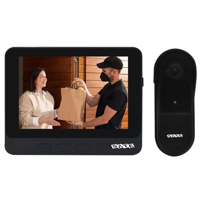 Video Intercomunicador Satellite Smart Home A-DB24 4.3" HD con Timbre - Black
