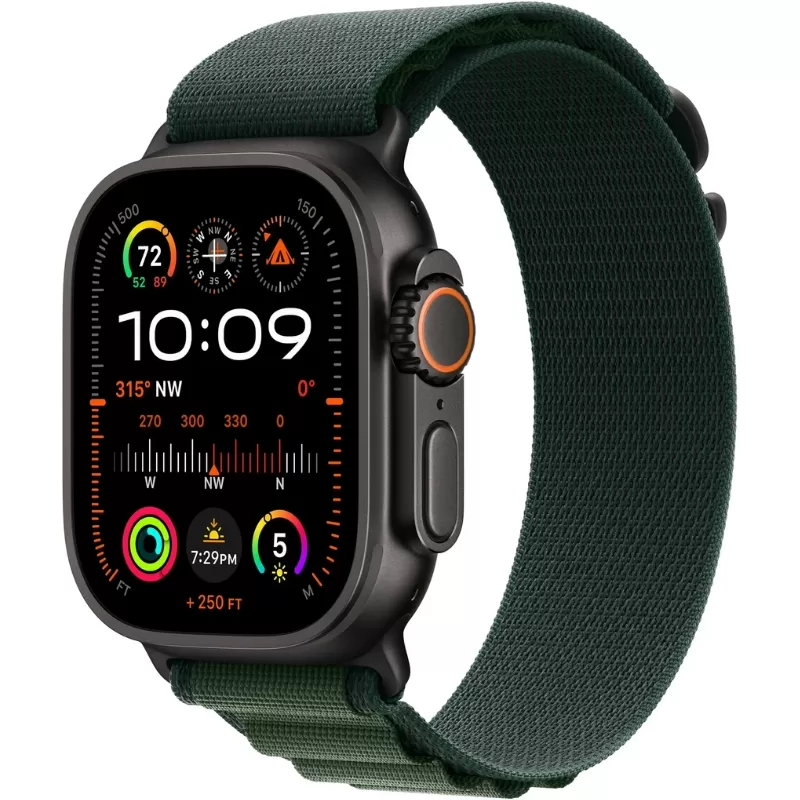 Apple Watch Ultra 2 MX4T3BE/A 49mm (GPS + Celular) - Black Titanium/Dark Green Alpine Loop Apple Watch Ultra 2 MX4T3BE/A 49mm (GPS + Celular) - Black Titanium/Dark Green Alpine Loop