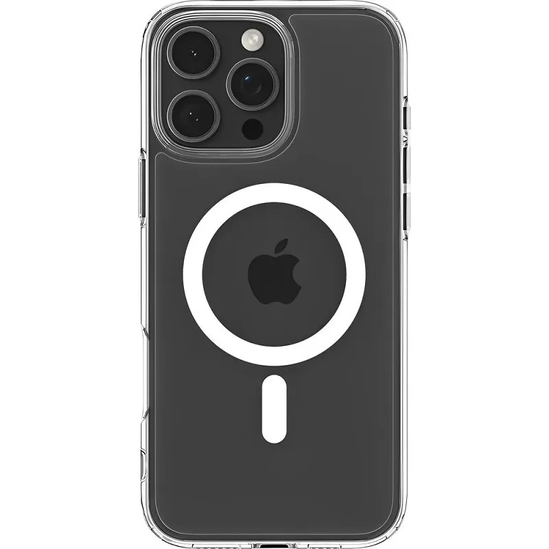 Capa Spigen iPhone 16 Pro Max ACS08032 Crystal Hybrid MagFit - Clear/White