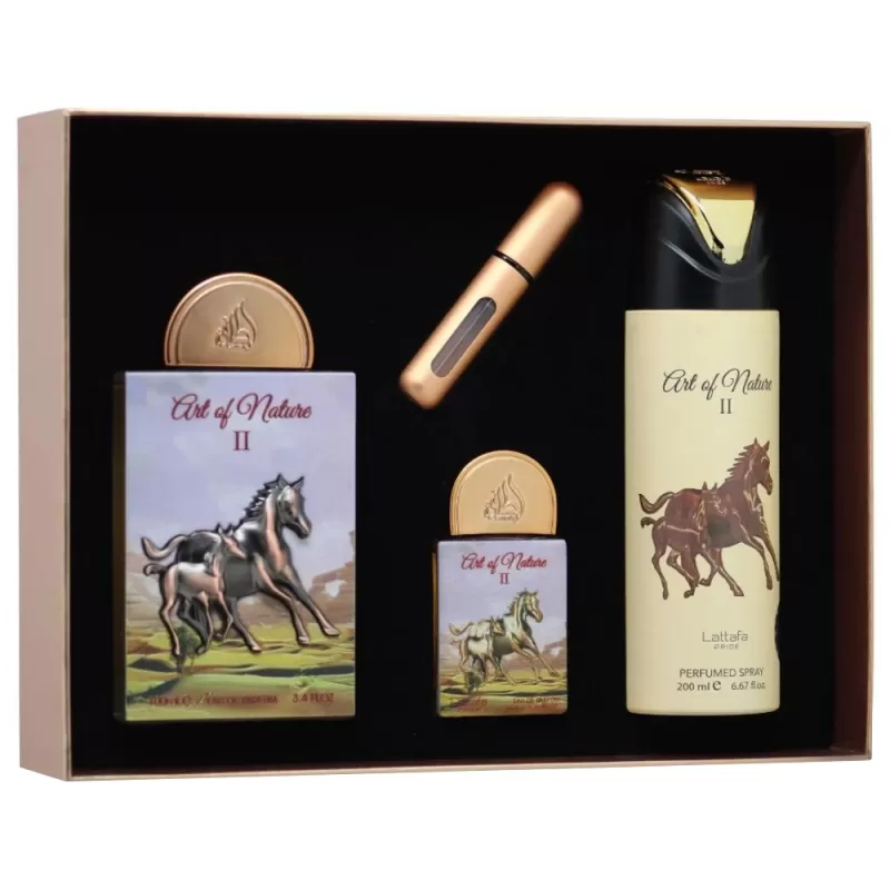 Kit Perfume Lattafa Pride Art of Nature I EDP 100mL + Mini Perfume 20mL + Spray 200mL - Unisex