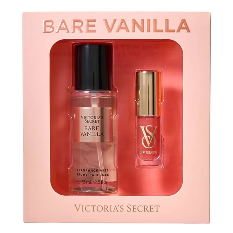 Kit Victoria's Secret Bare Vanilla Body Mist 75mL + Peony Lip Glow 3.2g