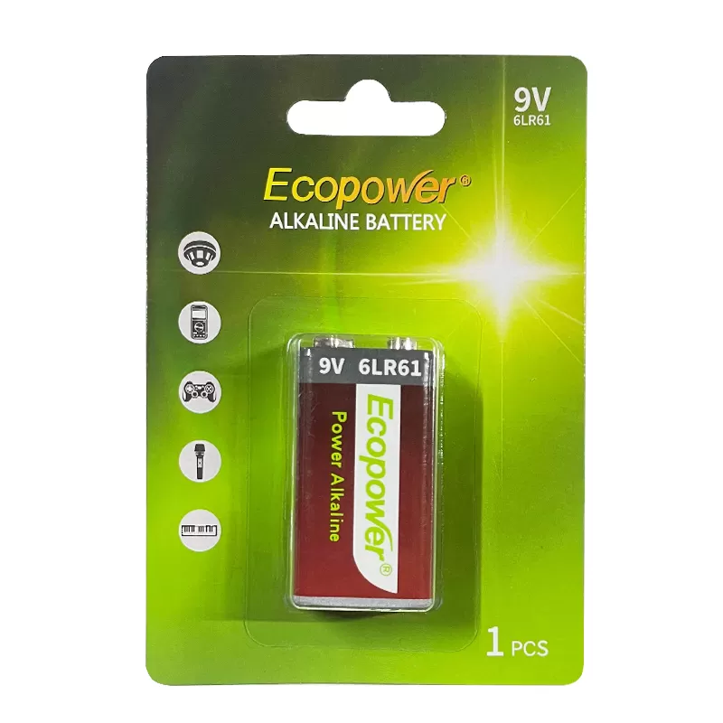 Batería Alcalina Ecopower 6LR61 9V