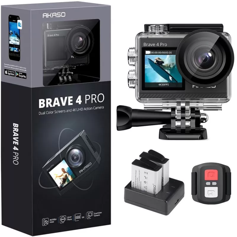 Cámara de Acción Akaso Brave 4 Pro 20MP 4K Wi-Fi - Gray