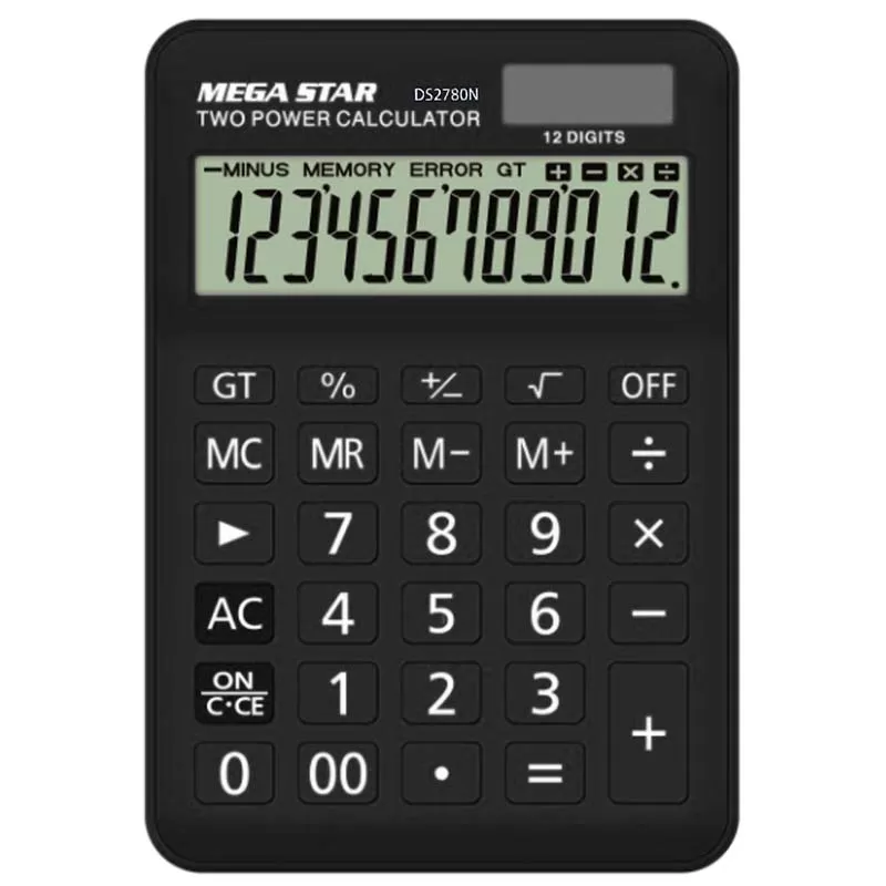 Calculadora MegaStar DS2780N 12 Dígitos - Black