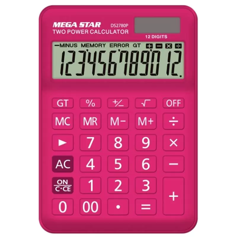 Calculadora MegaStar DS2780P 12 Dígitos - Pink