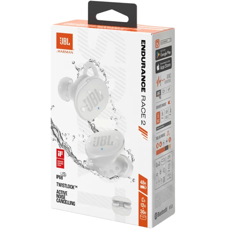 Auricular JBL Endurance Race 2 Bluetooth - White