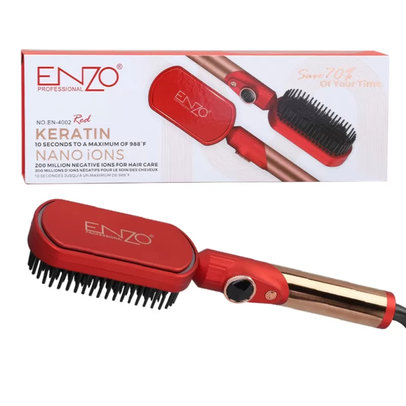 Cepillo Alisador Enzo EN-4002 65W 2V - Red