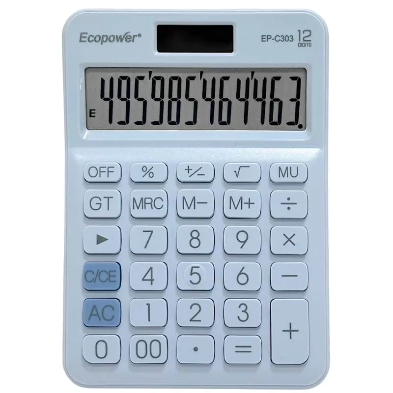 Calculadora Ecopower EP-C303 12 Dígitos - Blue