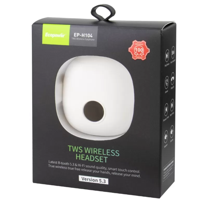 Auricular Ecopower EP-H104 Bluetooth - White