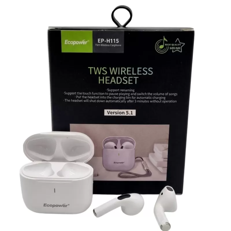 Auricular Ecopower EP-H115 Bluetooth - White