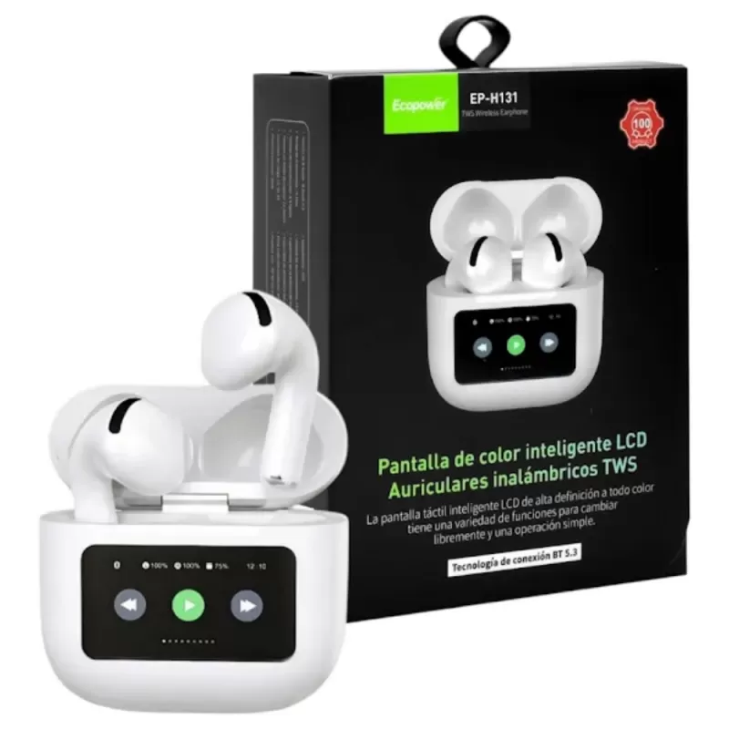 Auricular Ecopower EP-H131 LCD Bluetooth - White
