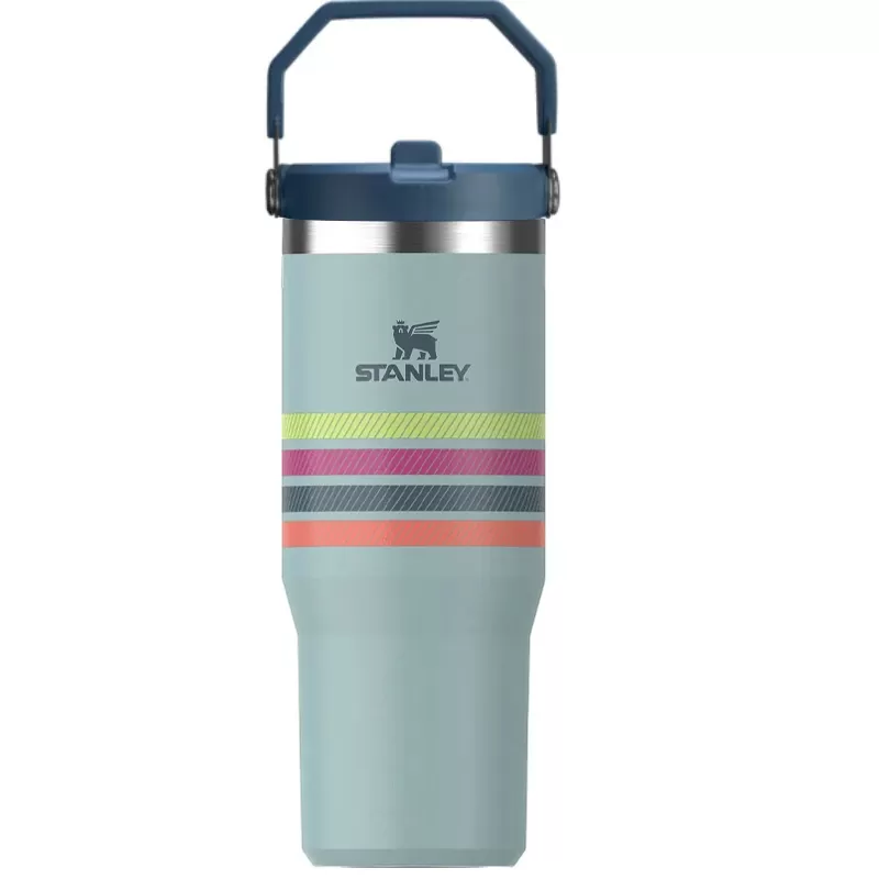 Termo Stanley The IceFlow Flip Straw Tumbler 887mL - Seafoam Stripe