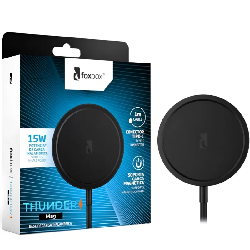 Cargador Wireless Foxbox Thunder Mag 15W FXB-THMGB...