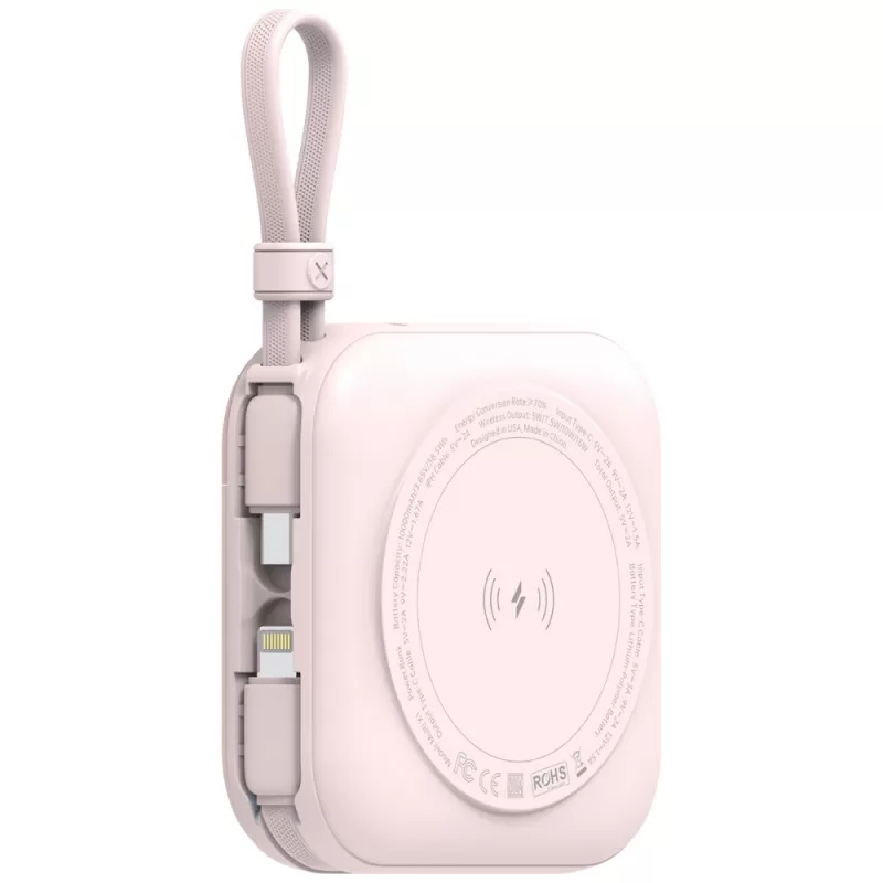 Cargador Portátil Wireless G-Tide Multi X1 10.000mAh Lightning/USB-C 20W - Pink