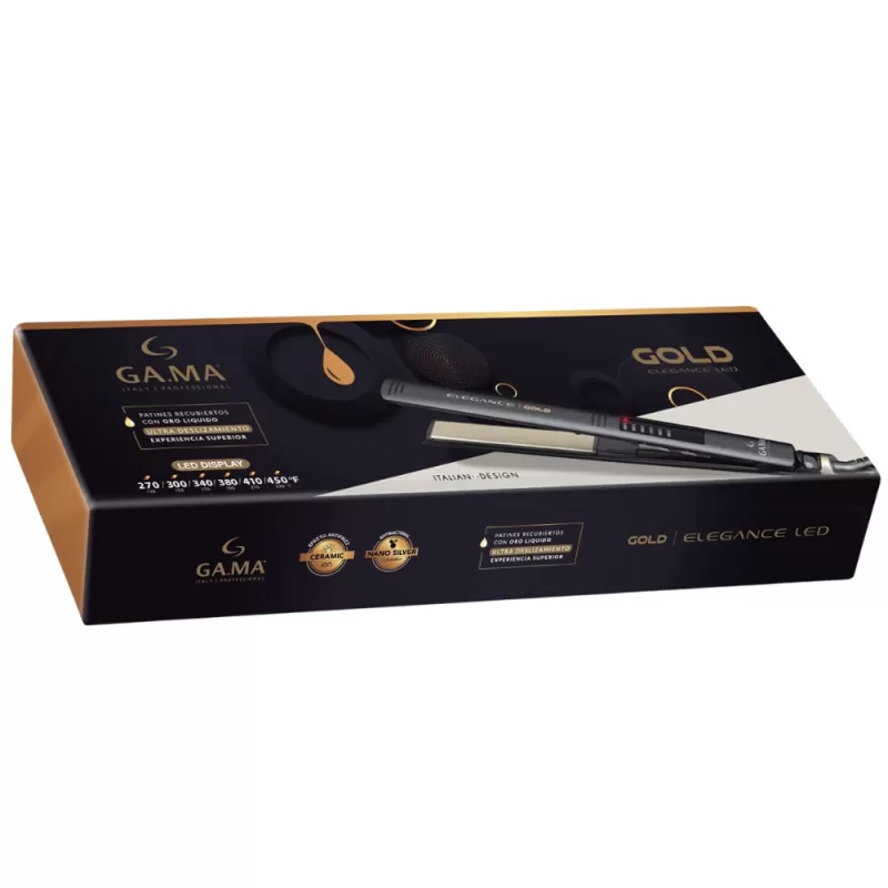 Alisador Gama Elegance LED Gold 230°C 2V - Black