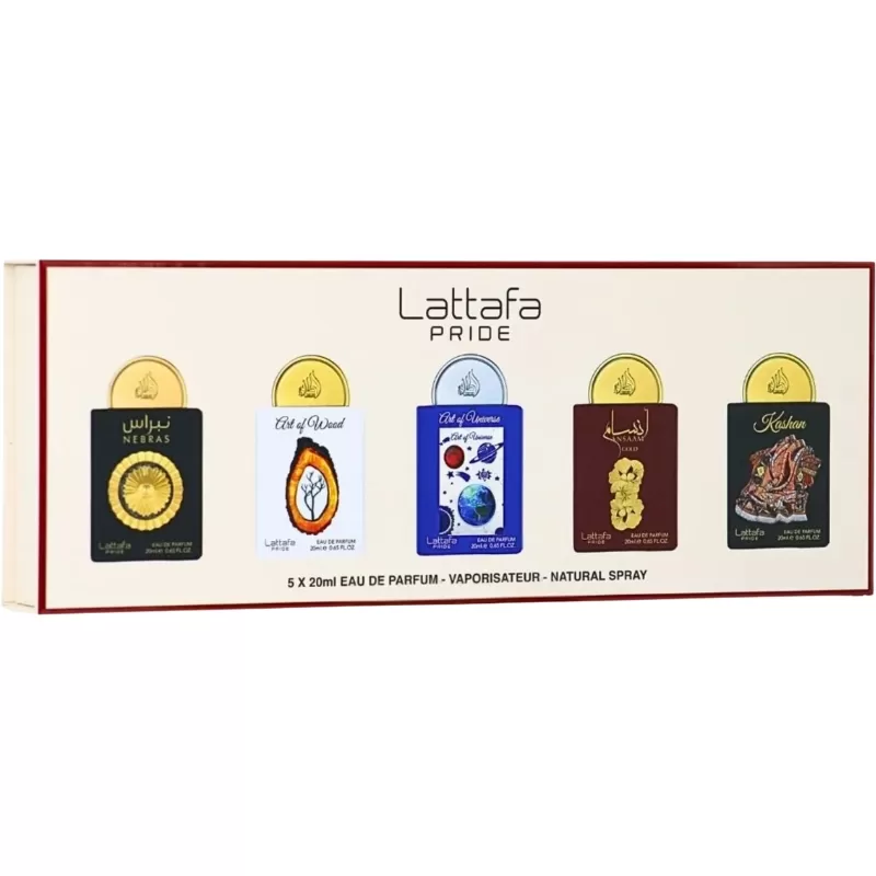 Kit Perfumes Miniatura Lattafa Pride N°3 EDP Unisex - 5x20mL Kit Perfumes Miniatura Lattafa Pride N°3 EDP Unisex - 5x20mL