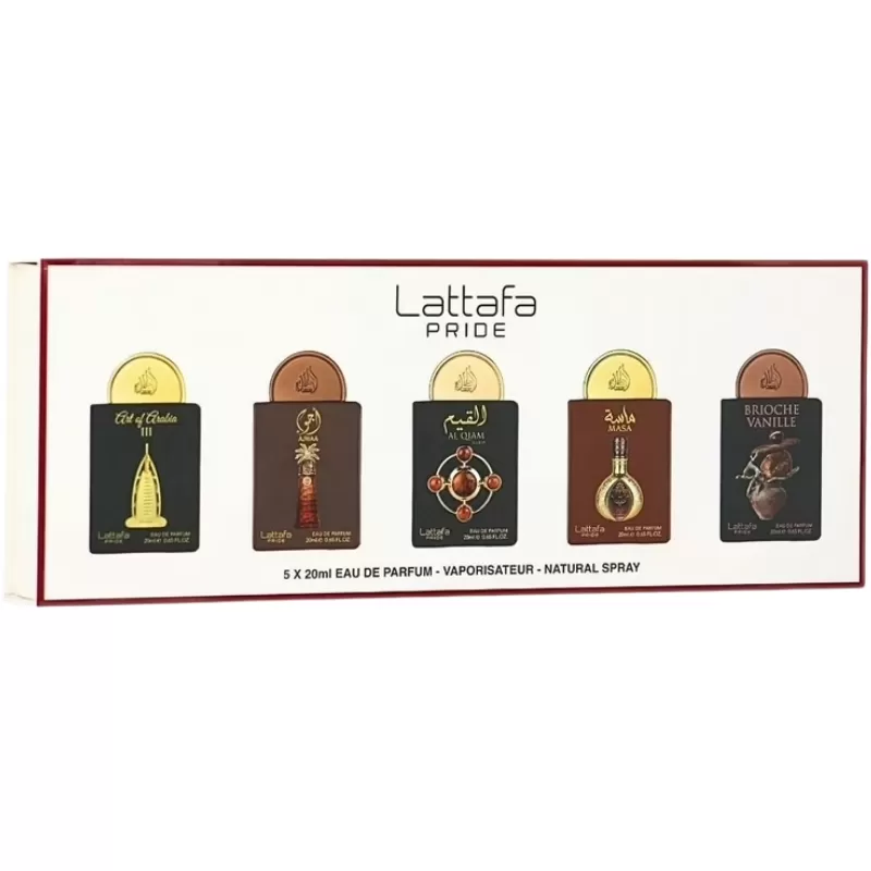 Kit Perfumes Miniatura Lattafa Pride N°4 EDP Unisex - 5x20mL Kit Perfumes Miniatura Lattafa Pride N°4 EDP Unisex - 5x20mL