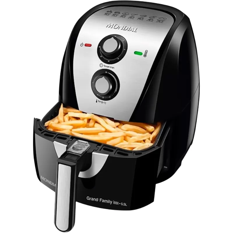 Freidora Eléctrica Mondial Grand Family AF-55I 5.5L 220V - Black