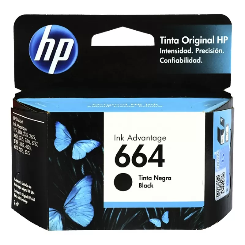 Cartucho De Tinta HP F6V28AL 664 2ML - Black