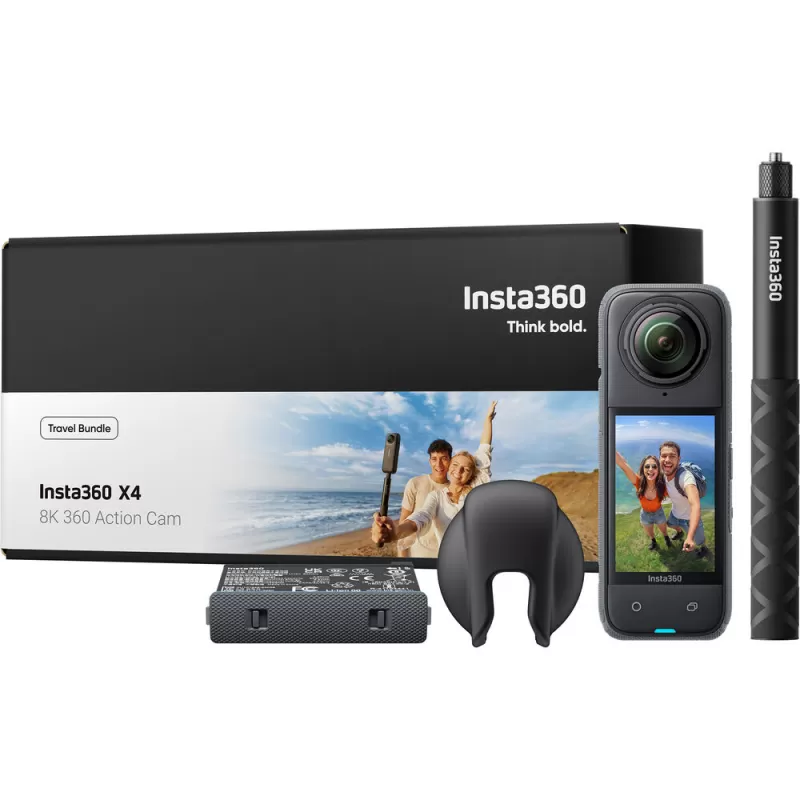 Cámara de Acción Insta360 X4 Travel Bundle 8K 360° - Black (CINSABMA)