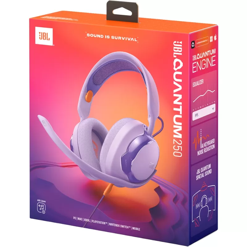 Auricular Gaming JBL Quantum 250 - Purple