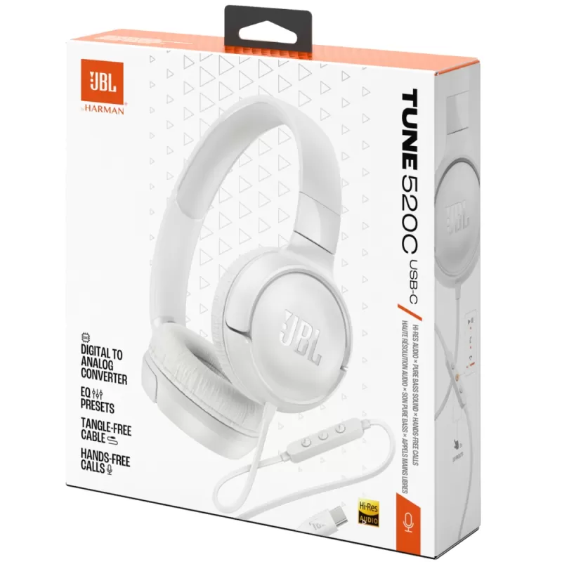 Auricular JBL Tune 520C USB-C - White