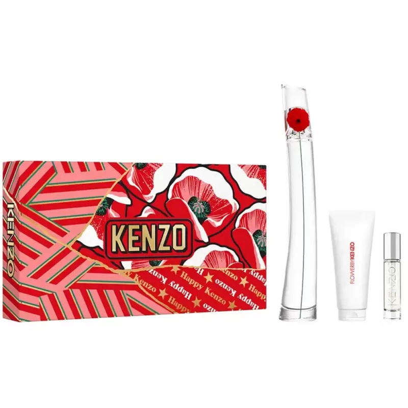 Kit Perfume Kenzo Flower EDP 100mL + Travel Spray 10mL + Milk Body Lotion 75mL - Femenino Kit Perfume Kenzo Flower EDP 100mL + Travel Spray 10mL + Milk Body Lotion 75mL - Femenino