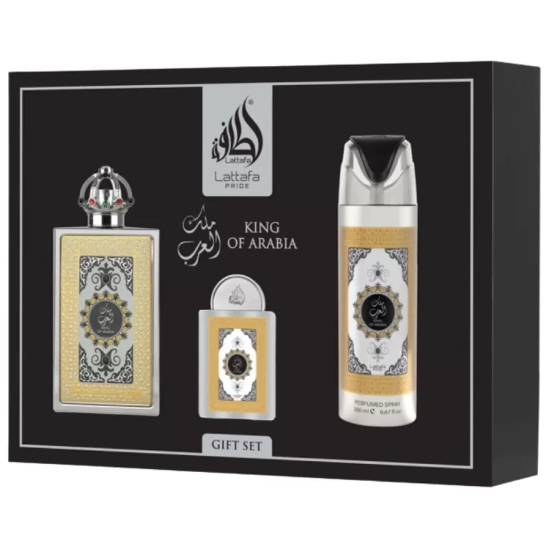 Kit Perfume Lattafa Pride King of Arabia EDP 100mL...