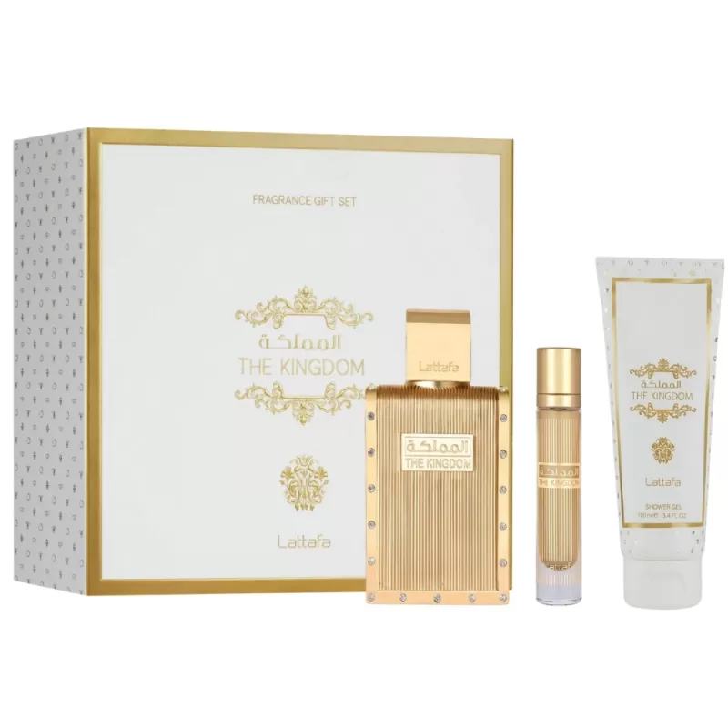 Kit Perfume Lattafa The Kingdom EDP 100mL + Travel...
