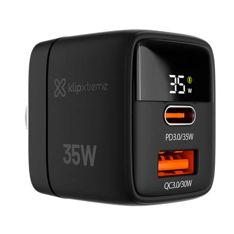 Adaptador Klip Xtreme PowerWall 35W KMC-250 USB-C/USB-A - Black Adaptador Klip Xtreme PowerWall 35W KMC-250 USB-C/USB-A - Black