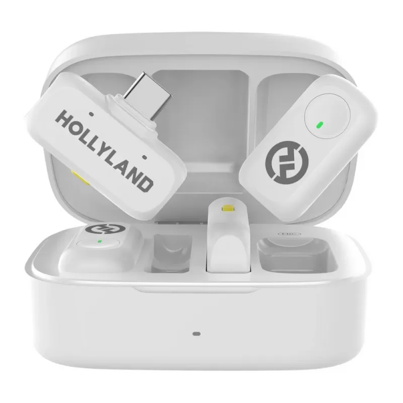 Micrófono Wireless Hollyland Lark A1 Combo USB-C/Lightning - Ivory White