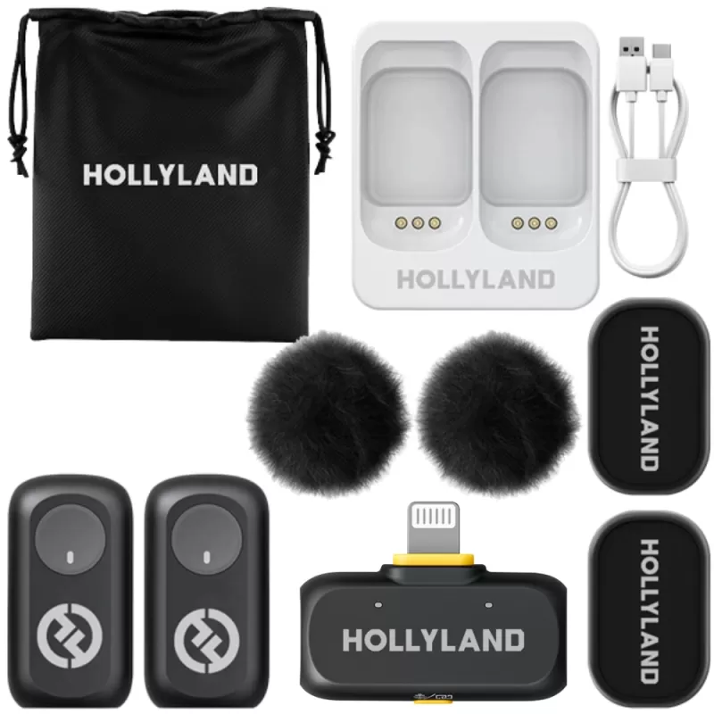 Micrófono Wireless Hollyland Lark A1 Mini Duo Lightning - Space Gray